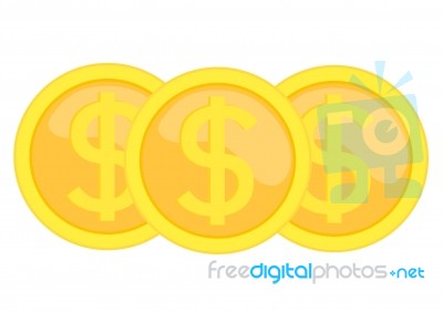 Dollar Coins Stock Image