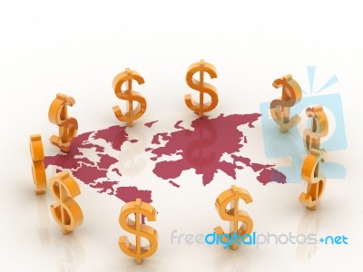 Dollar Protected Map Stock Image