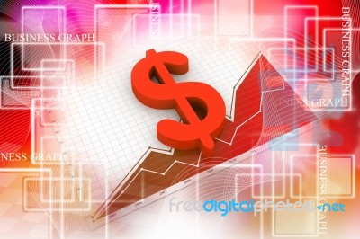 Dollar Sign On Business Chart Stock Image