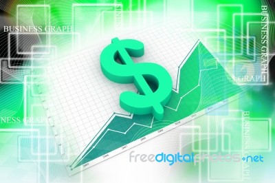 Dollar Sign On Business Chart Stock Image