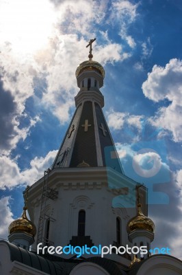 Dome Of The Church Of St. Alexander Nevsky Stock Photo