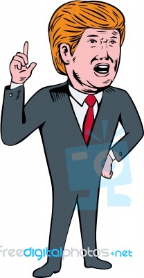 Donald Trump Republican Candidate Cartoon Stock Image