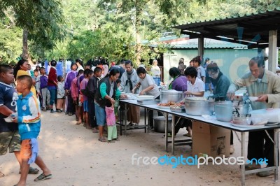 Donation Of Food To Children Stock Photo