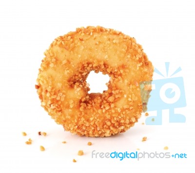 Donut On White Background  Stock Photo