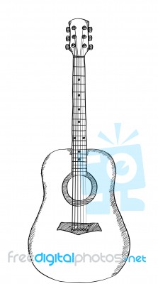 Doodle Guitar Stock Image