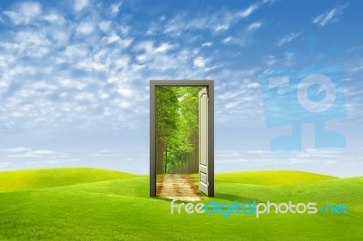 Door Open To New World Stock Image