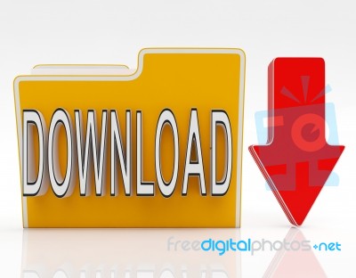 Download File Shows Downloaded Software Stock Image