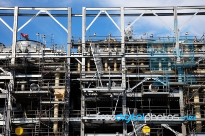 Drilling Platform Under Construction Stock Photo