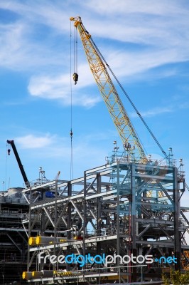 Drilling Platform Under Construction Stock Photo