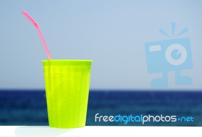 Drink Cup With Straw Stock Photo