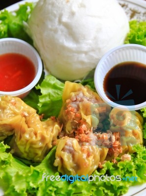 Dumplings And Bun Stock Photo