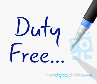 Duty Free Indicates No Cost And Excise Stock Image