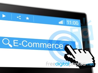 E Commerce Shows World Wide Web And Purchasing Stock Image
