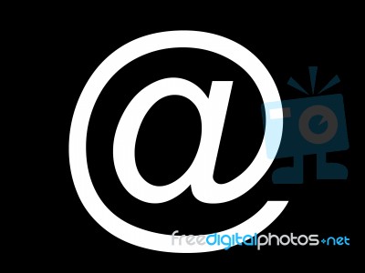 E-mail White Contour Web Icon Stock Image