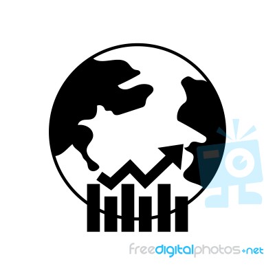 Earth Globe Symbol With Business Graphic Symbol Icon  Ill Stock Image