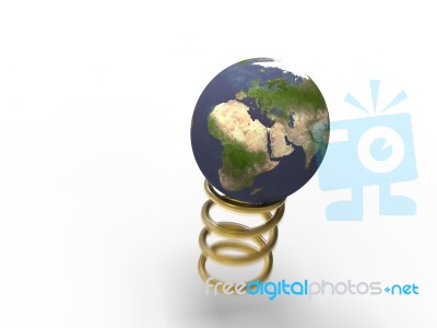Earth On Gold Spring Stock Image