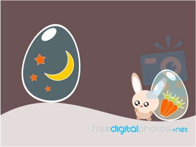 Easter Egg And Rabbit Illustration Stock Image