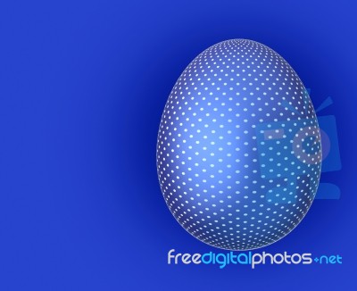 Easter Egg Shows Blank Space And Blue Stock Image