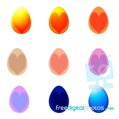 Easter Egg With Heart Icons Stock Image