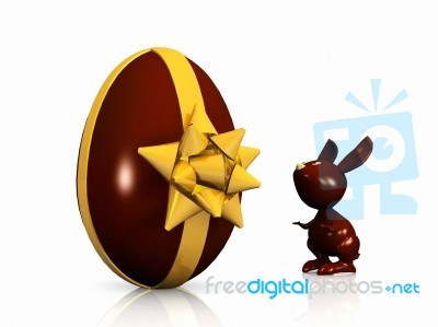 Eastern Rabbit And Egg Stock Image