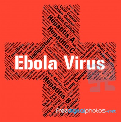 Ebola Virus Represents Microbe Pathogens And Disease Stock Image