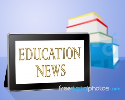 Education News Means Social Media And Book Stock Image