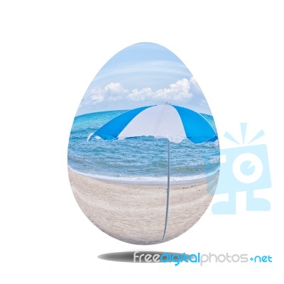 Egg And Seascape Stock Image