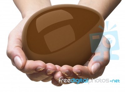 Egg In The Hands Stock Image