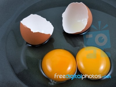 Eggs And Shell Stock Photo