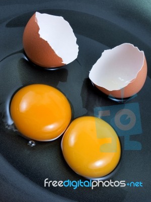 Eggs And Shell Stock Photo