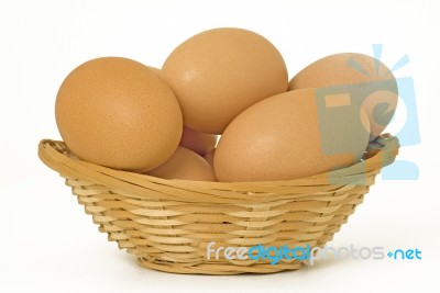 Eggs In One Basket Stock Photo