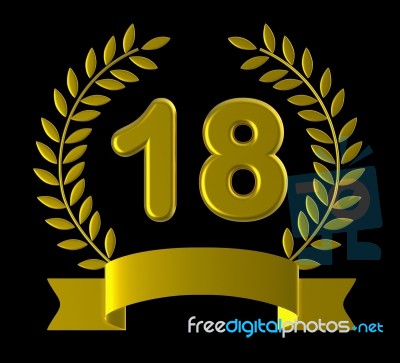 Eighteen Anniversary Means Birthday Party And Anniversaries Stock Image