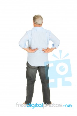 Elderly Man With Back Pain Stock Photo