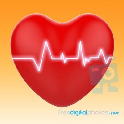 Electro On Heart Means Cardiology Or Heart Health Stock Image