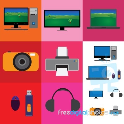 Electronic Gadgets Collage Stock Image
