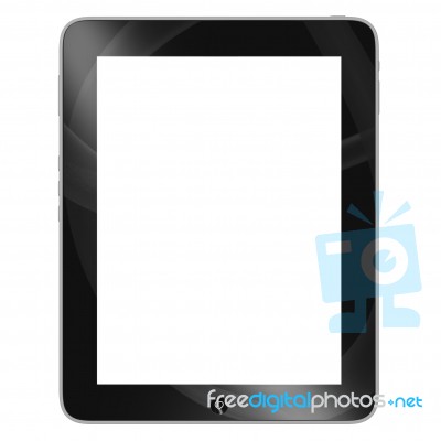 Elegant Black Tablet, Like Ipade Isolated On White Stock Image