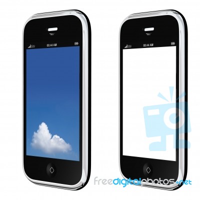 Elegant Mobile Phone, Isolated On White Stock Image