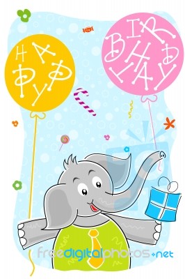 Elephant With Balloon Stock Image