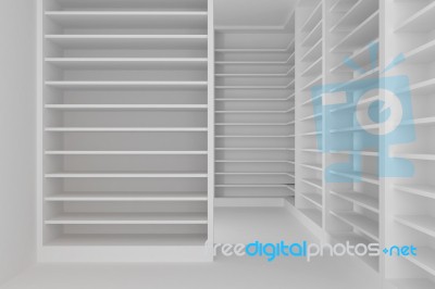 Empty room with shelves Stock Image