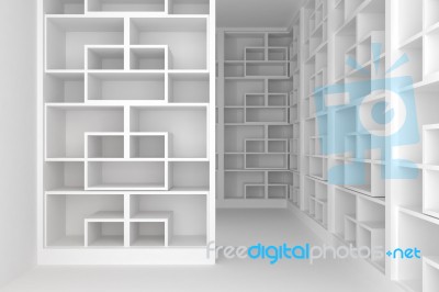 Empty room with shelves Stock Image