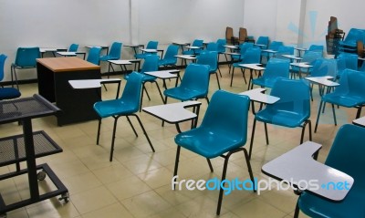 Empty Room Wth Many Chairs Stock Photo