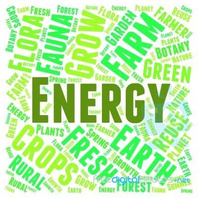 Energy Word Indicating Go Green And Electricity Stock Image