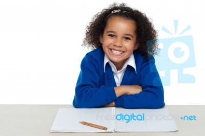 Enthusiastic Student Paying Attention In The Class Stock Photo