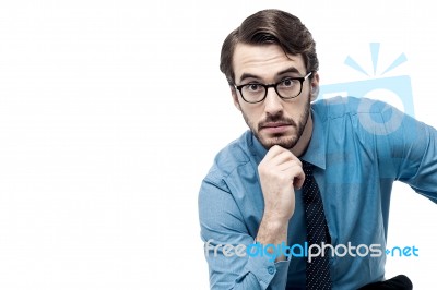 Entrepreneur Lost In Thoughts Stock Photo