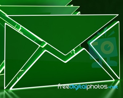 Envelopes On Background Showing Electronic Mailbox Stock Image