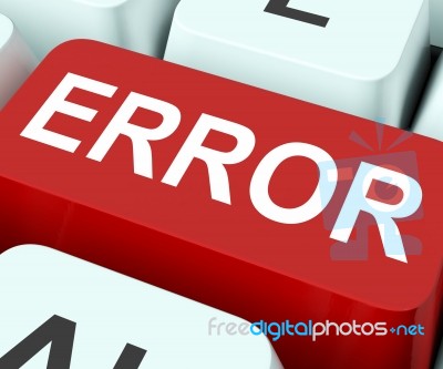 Error Key Shows Mistake Fault Or Defects Stock Image