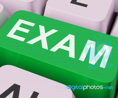 Exam Key Shows Examination Exams Or Web Test Stock Image