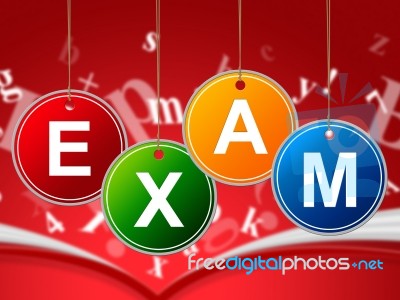 Exam Kids Indicates Youngster Toddlers And Quiz Stock Image