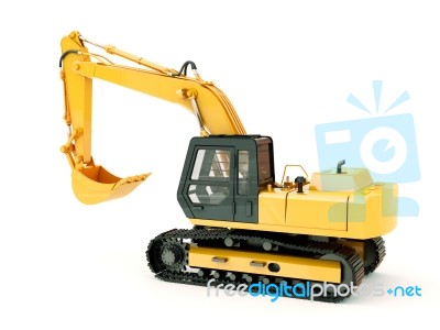 Excavator Isolated With Light Shadow Stock Image