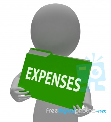Expenses Folder Indicates Finances Spending And File 3d Renderin… Stock Image